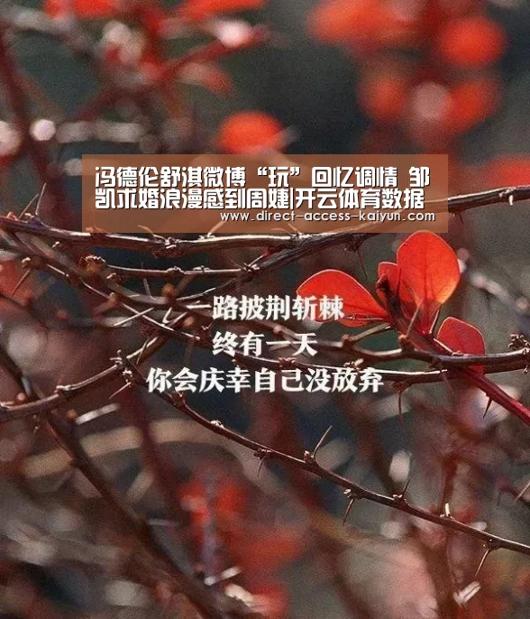 冯德伦舒淇微博“玩”回忆调情 邹凯求婚浪漫感到周婕|开云体育数据(图4) 开云体育数据